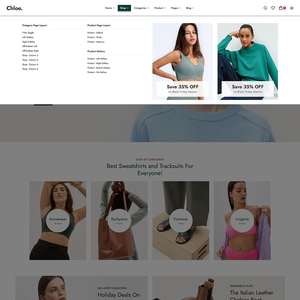 Chloe - Fast Fashion & Apparels - WooCommerce Theme