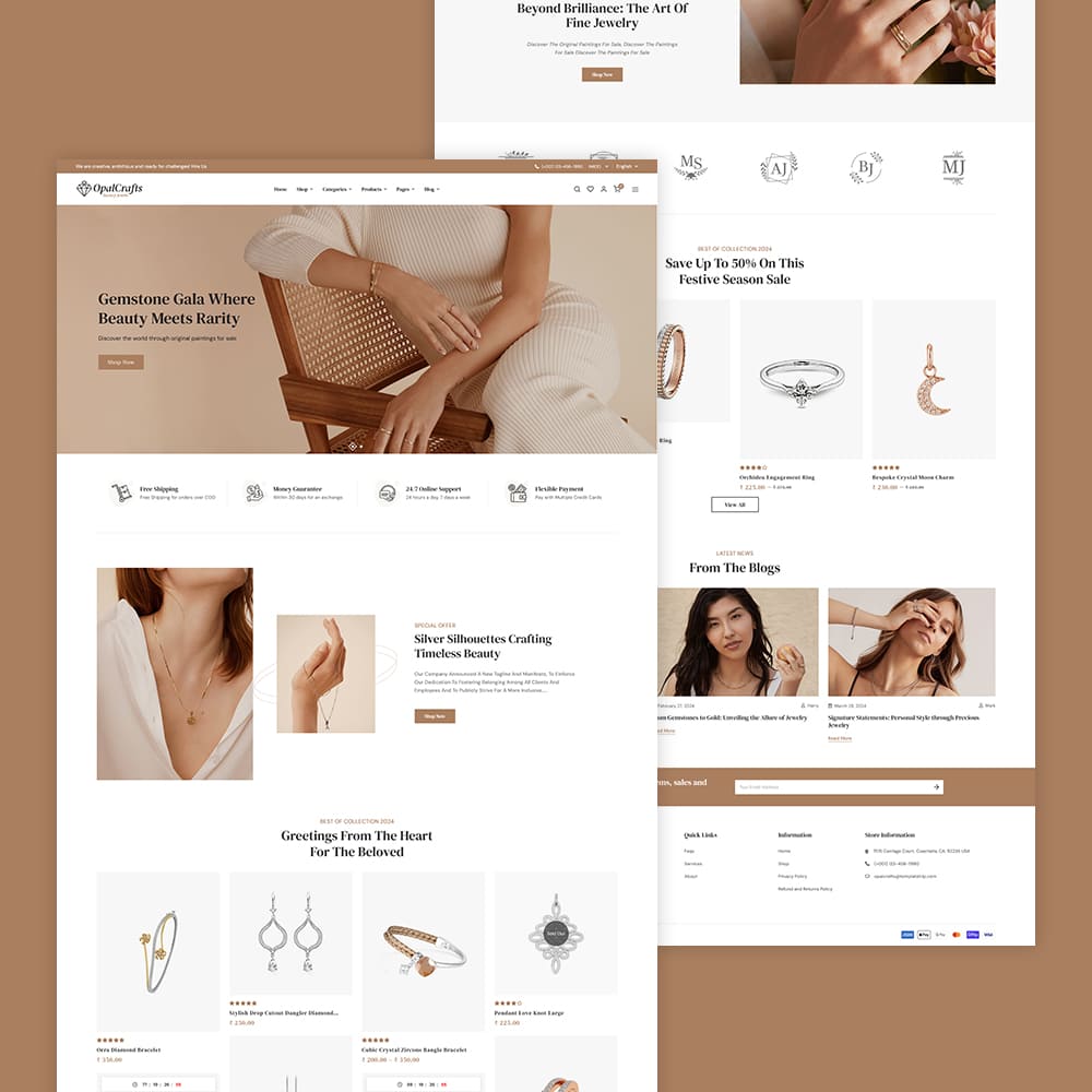 OpalCrafts – Gold, Schmuck & Lifestyle – WooCommerce-Theme