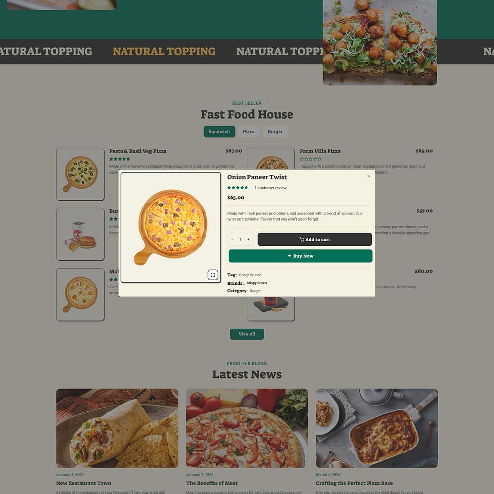 PizzaHey - Pizza, Fast Food & Restaurants - WooCommerce Theme