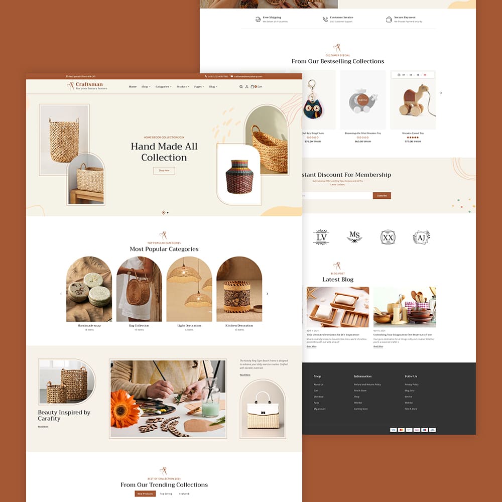 Craftsman – WooCommerce Theme for Handmade, Home Decor & Furniture