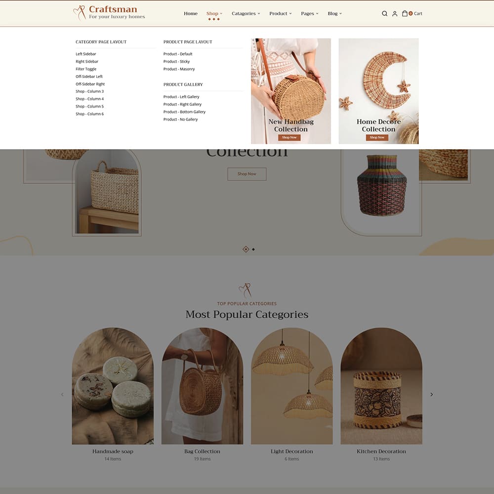 Craftsman – WooCommerce Theme for Handmade, Home Decor & Furniture