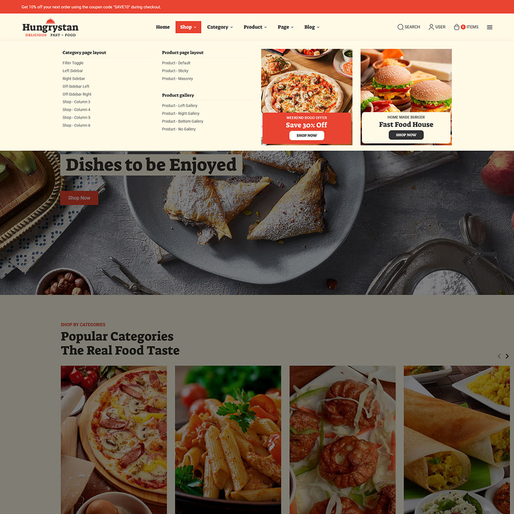 Hungrystan - Tema WooCommerce per HoReCa, Fast Food, Bar e Ristoranti