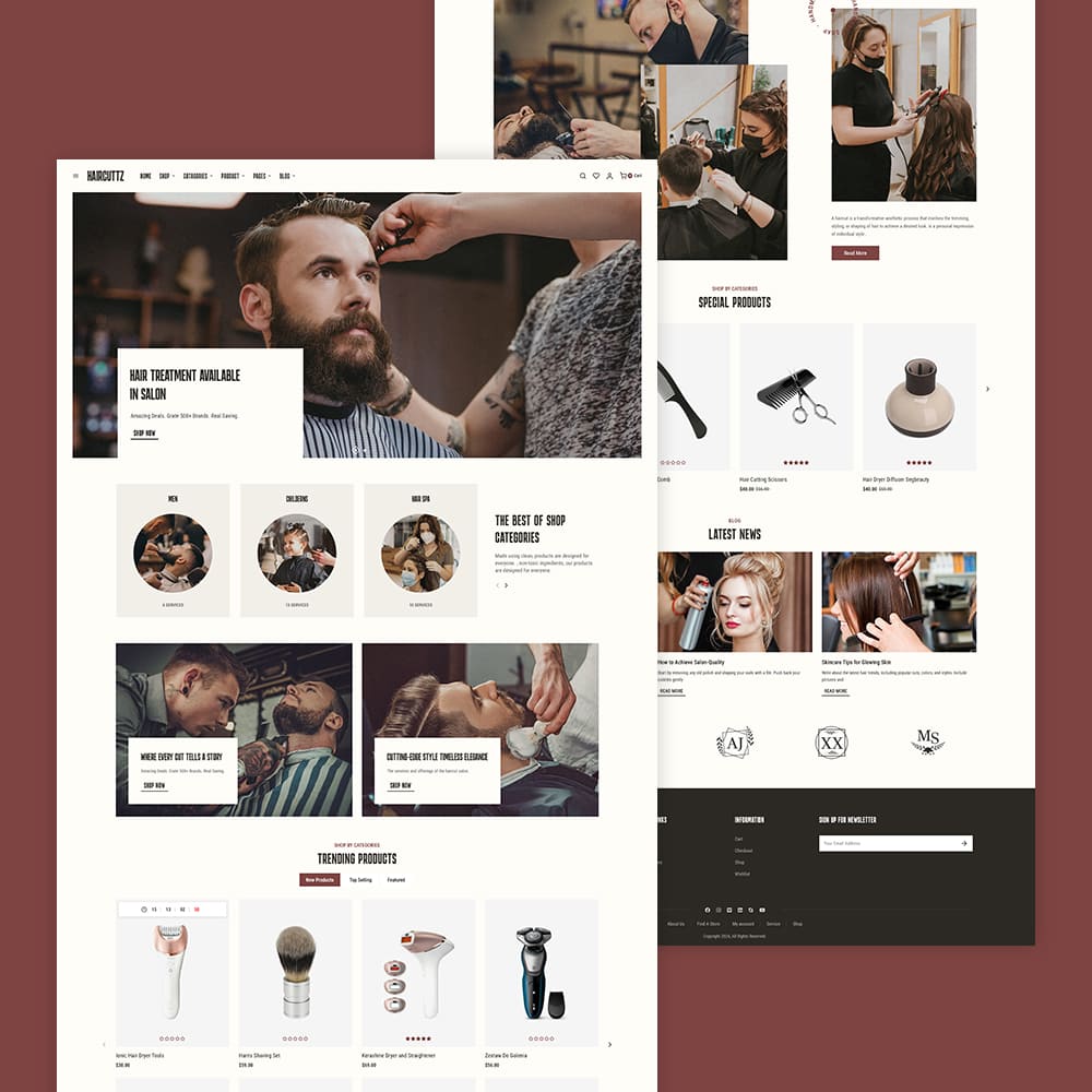 HairCuttz - Barber Shop & Hair Beauty Saloon - WooCommerce Theme