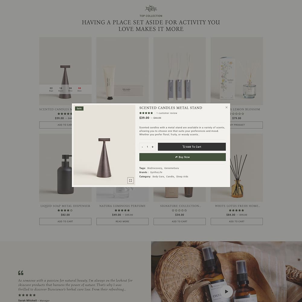 BioScience - Crafted WooCommerce Theme For Natural Beauty Care