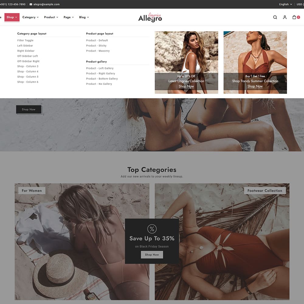 Allegro - Lingerie & Underwear - WooCommerce Theme
