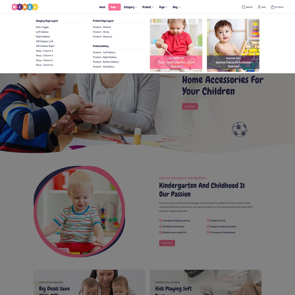 Kidzo - WooCommerce theme for Baby, Kids & Toys Stores