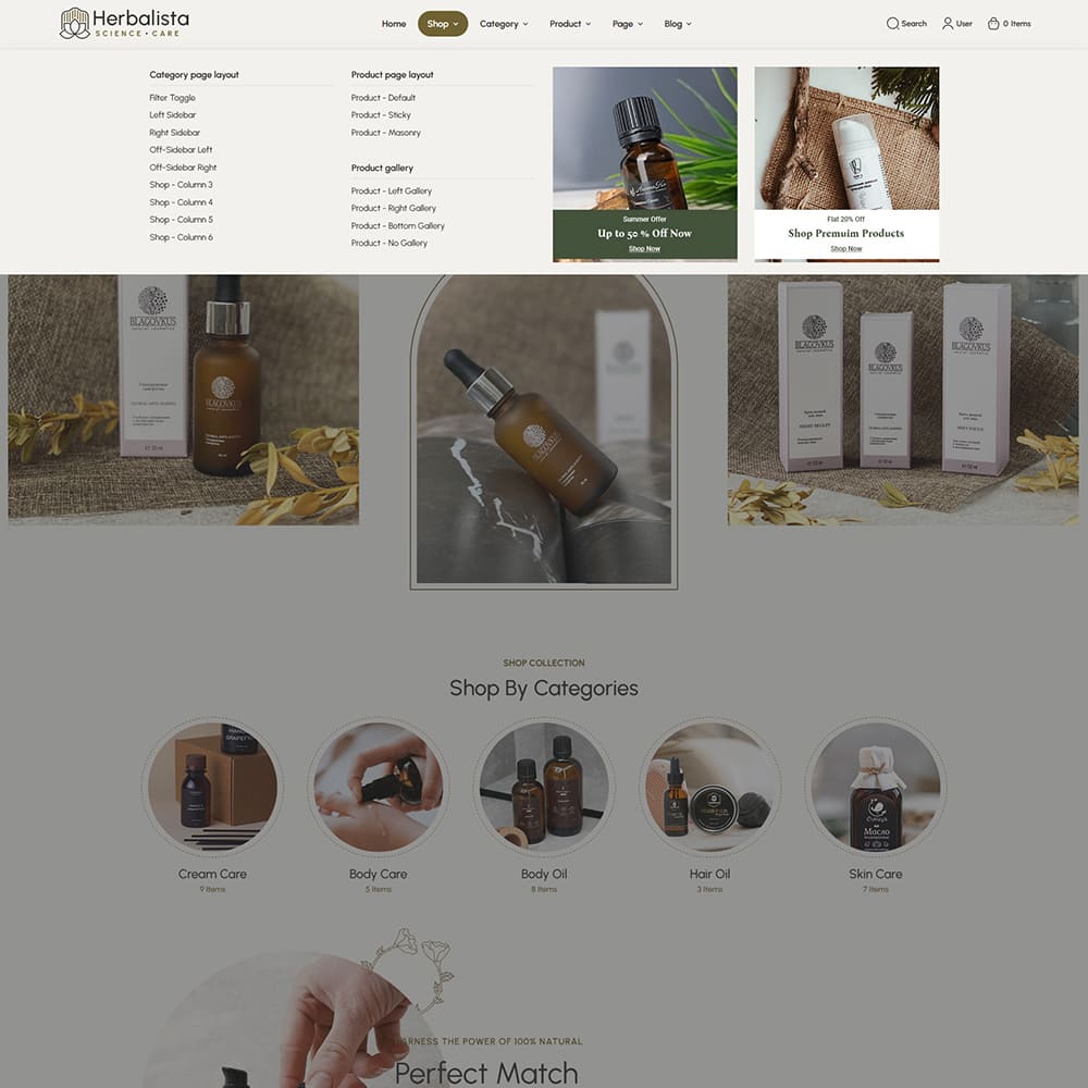 Herbalista - WooCommerce theme for Natural Beauty Care & Bio-Cosmetics