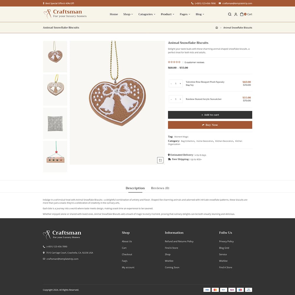Craftsman – WooCommerce Theme for Handmade, Home Decor & Furniture