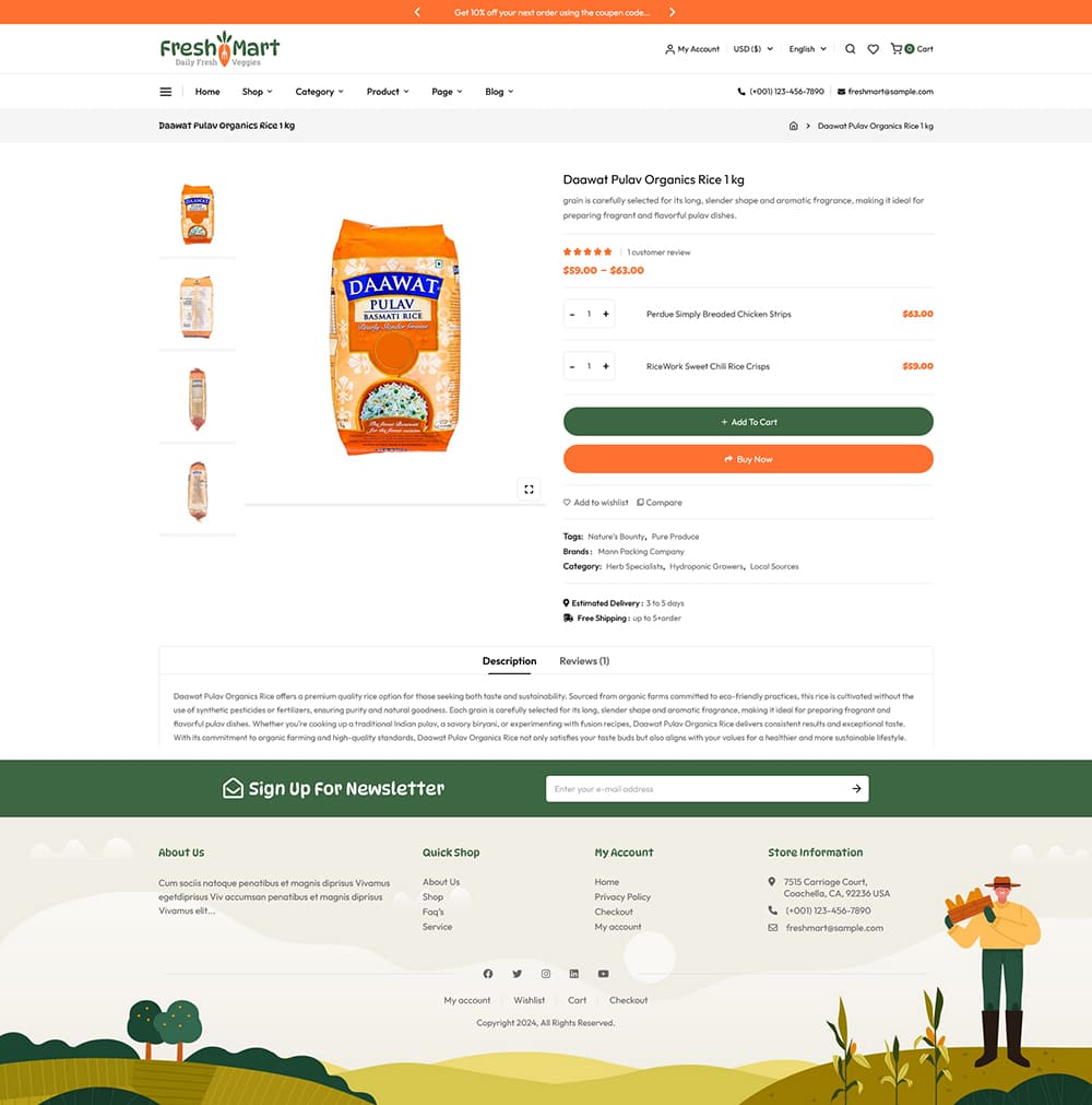 FreshMart - Best WooCommerce Theme For Farmers, Organics, Veggie, Grocery