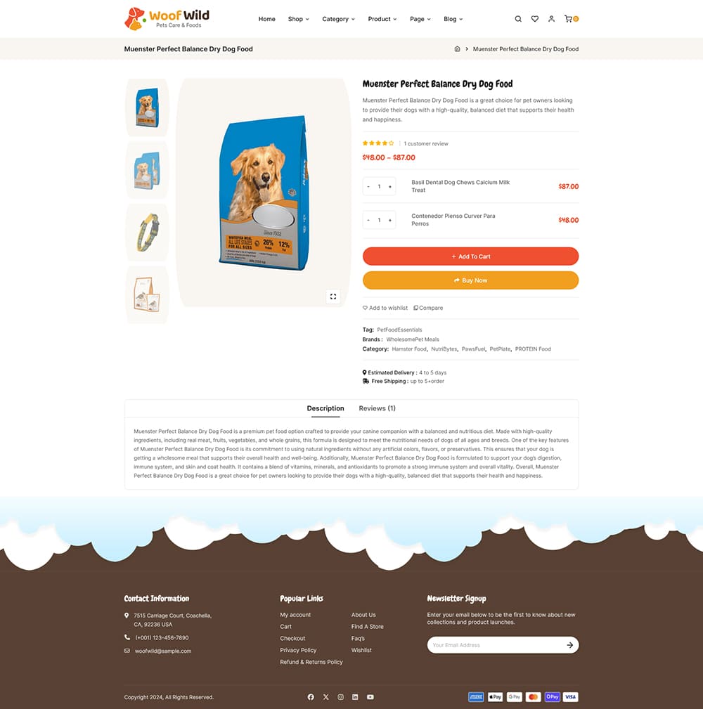 WoofWild - Pets & Care Store - WooCommerce Responsive Theme
