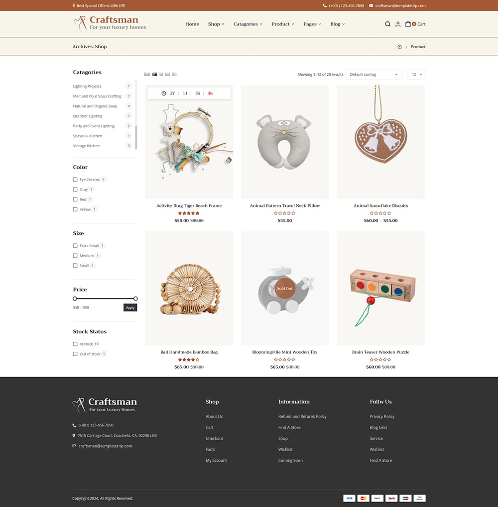 Craftsman – WooCommerce Theme for Handmade, Home Decor & Furniture