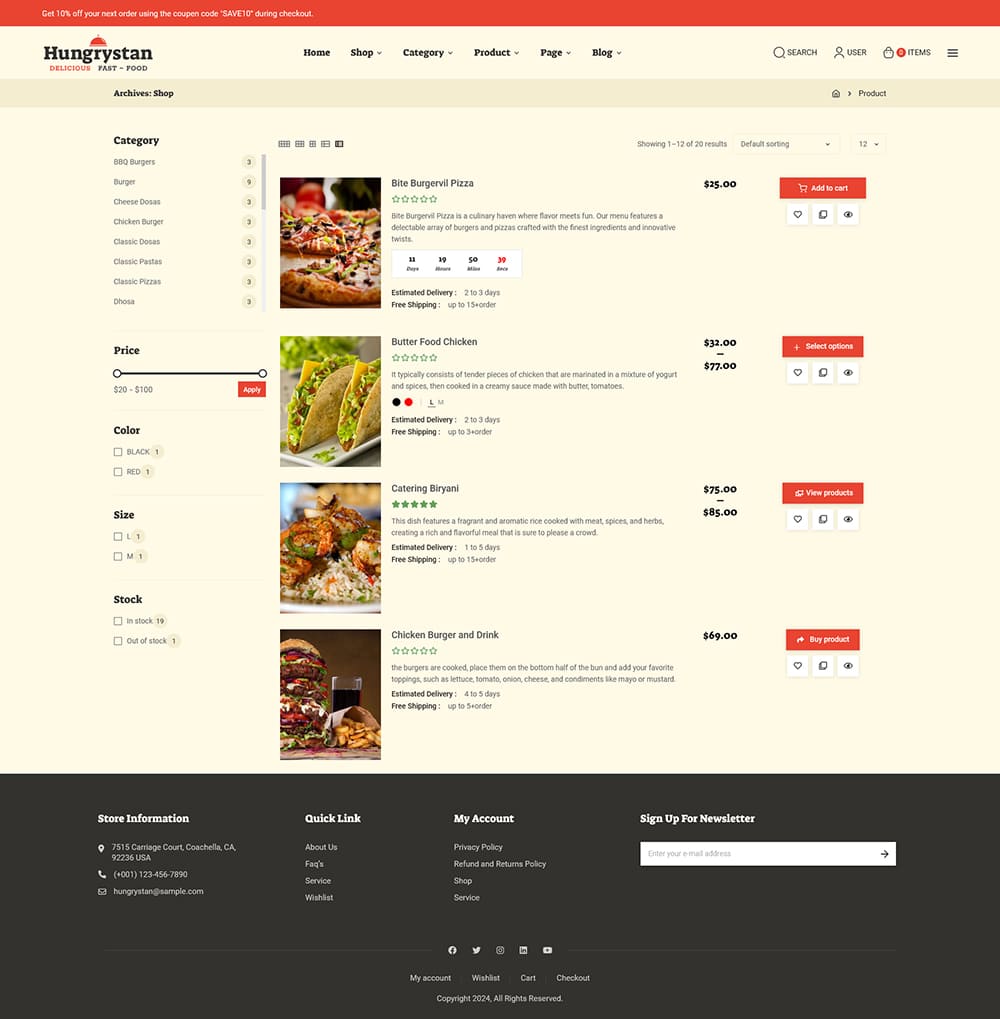 Hungrystan - WooCommerce Theme For HoReCa, Fast Food, Cafes & Restaurants