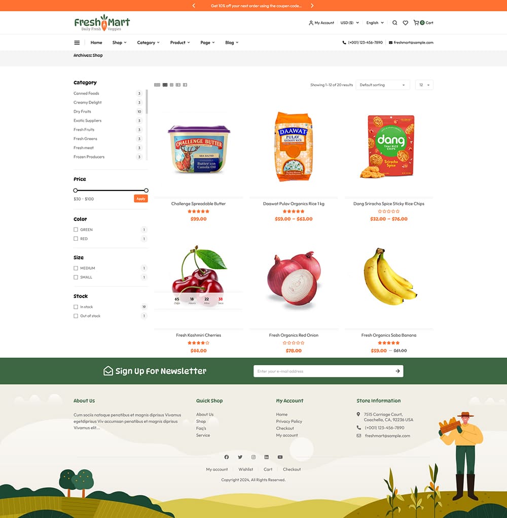 FreshMart - Best WooCommerce Theme For Farmers, Organics, Veggie, Grocery