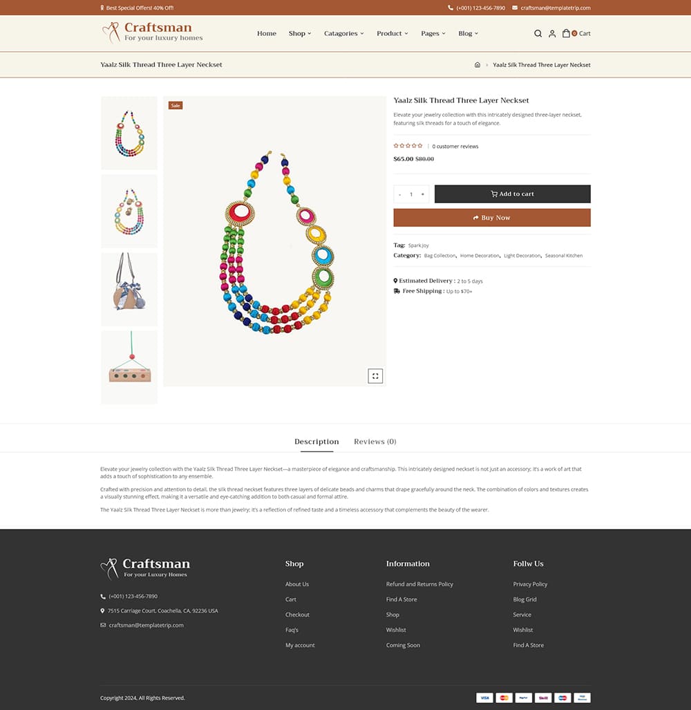 Craftsman – WooCommerce Theme for Handmade, Home Decor & Furniture