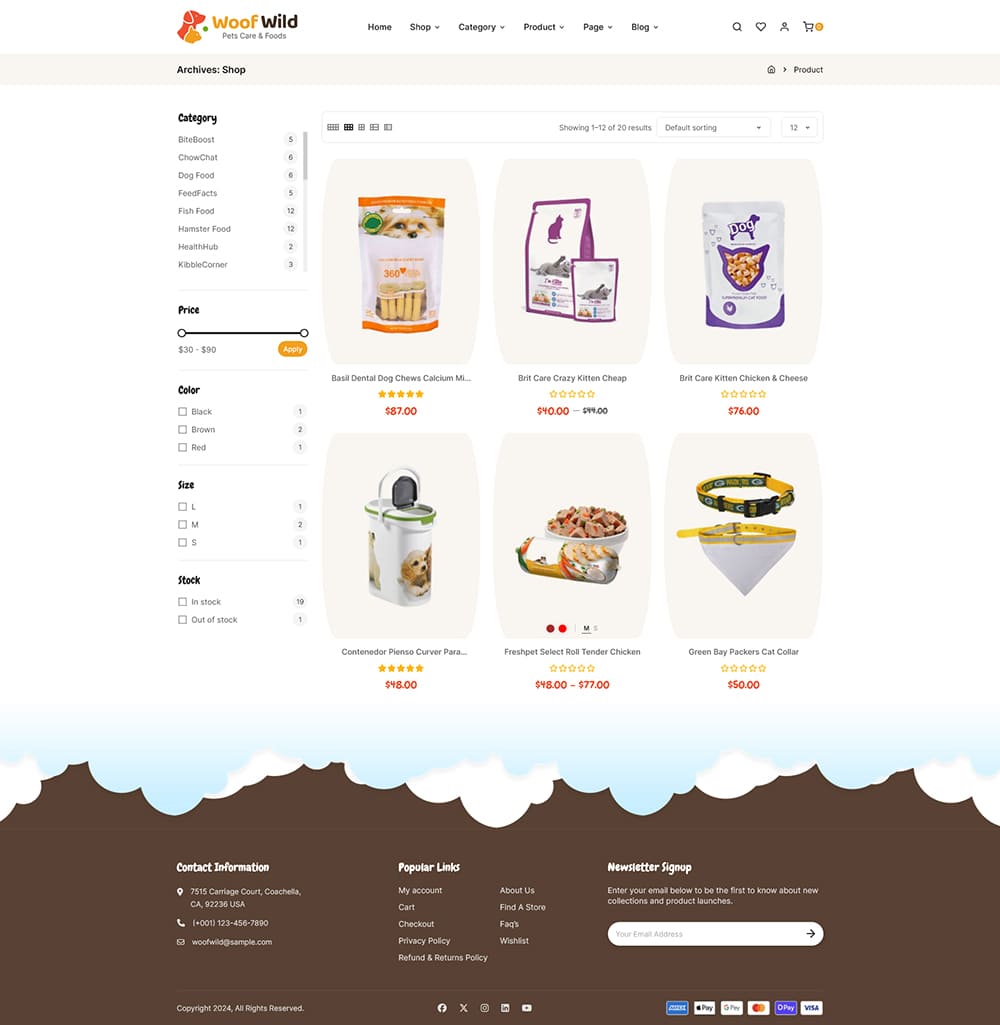 WoofWild - Pets & Care Store - WooCommerce Responsive Theme