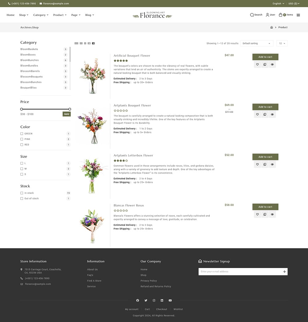 Florance - Crafted WooCommerce Theme For Flowering & Crafts Stores
