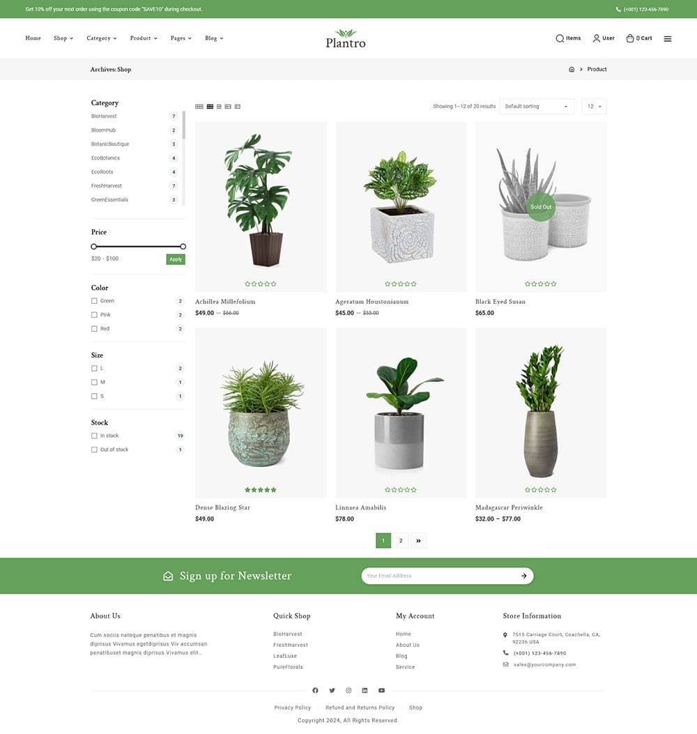 Plantro - WooCommerce Theme specialized for Home & Garden, Plants, Nursery