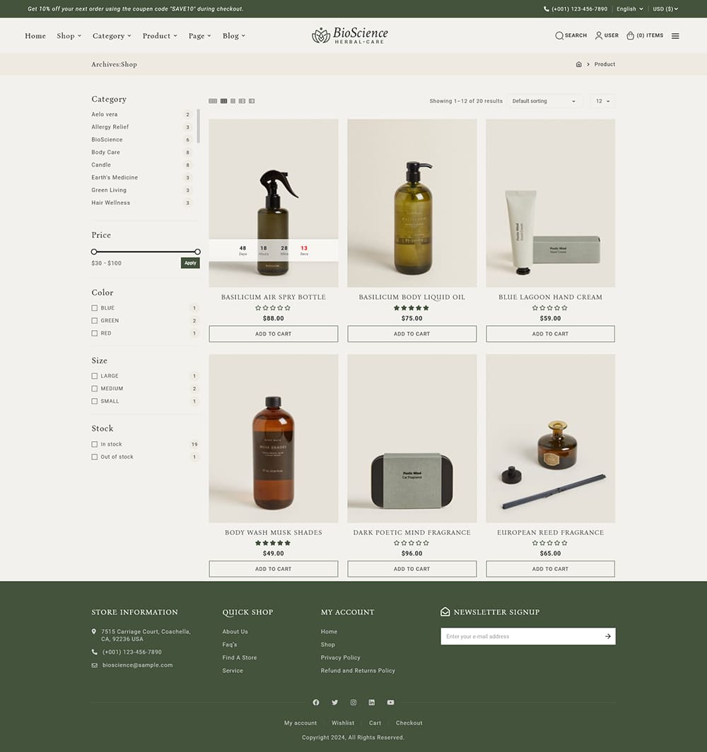 BioScience - Crafted WooCommerce Theme For Natural Beauty Care