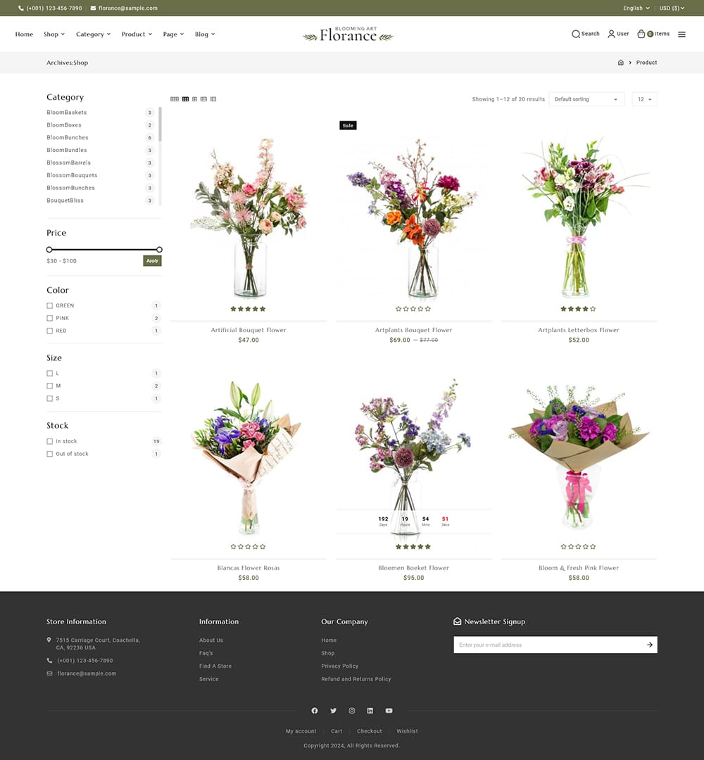 Florance - Crafted WooCommerce Theme For Flowering & Crafts Stores