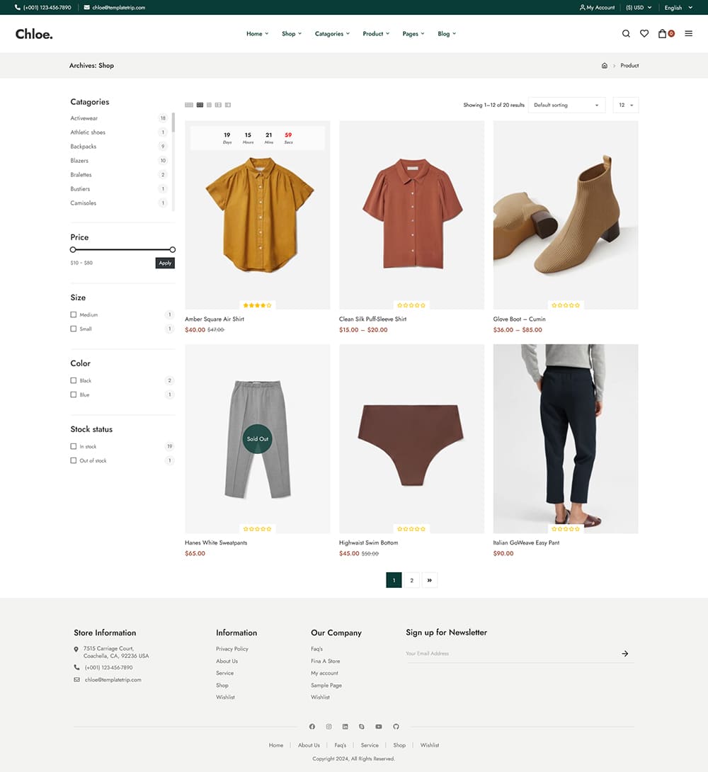 Chloe - Fast Fashion & Apparels - WooCommerce Theme