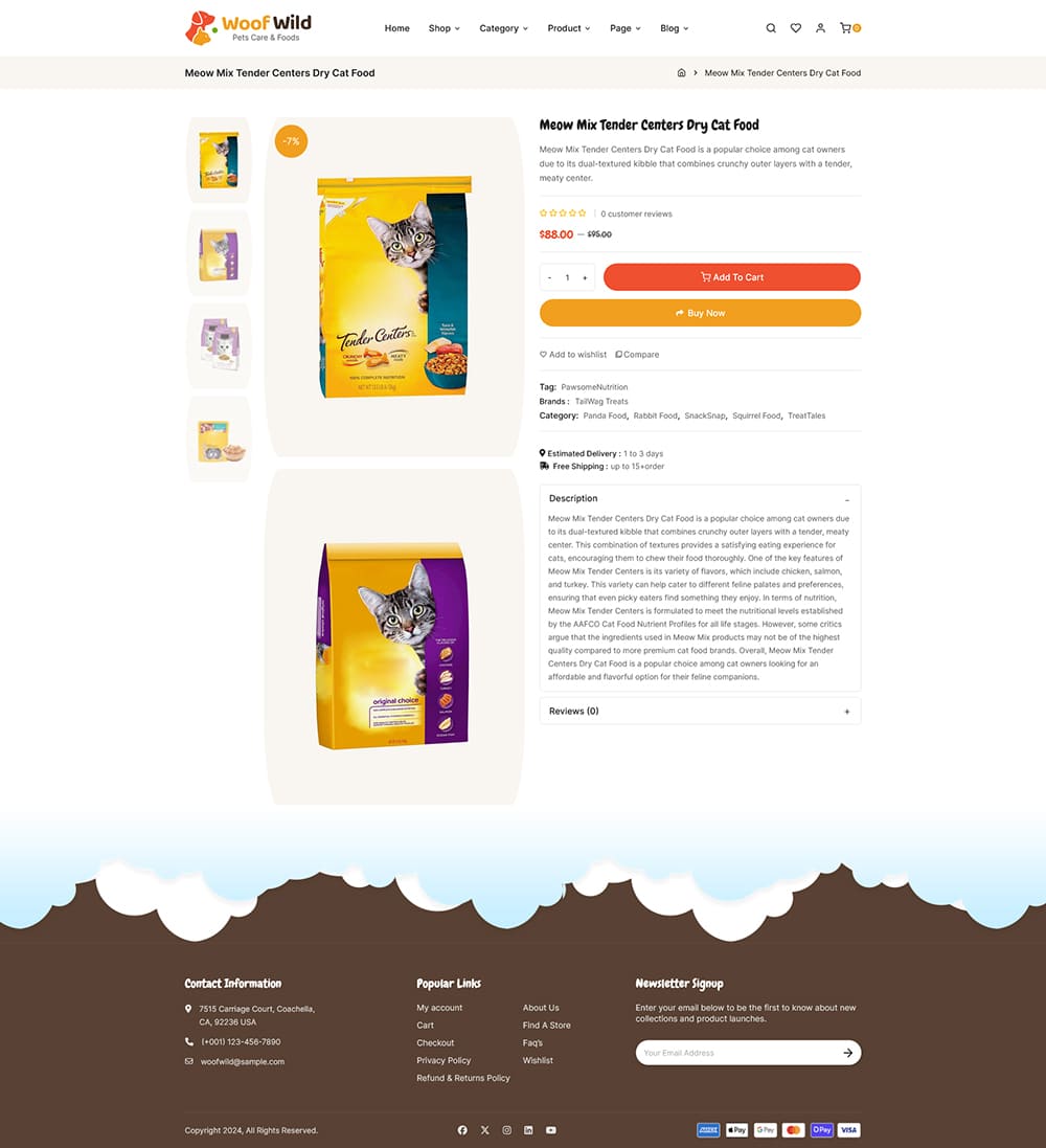 WoofWild - Pets & Care Store - WooCommerce Responsive Theme