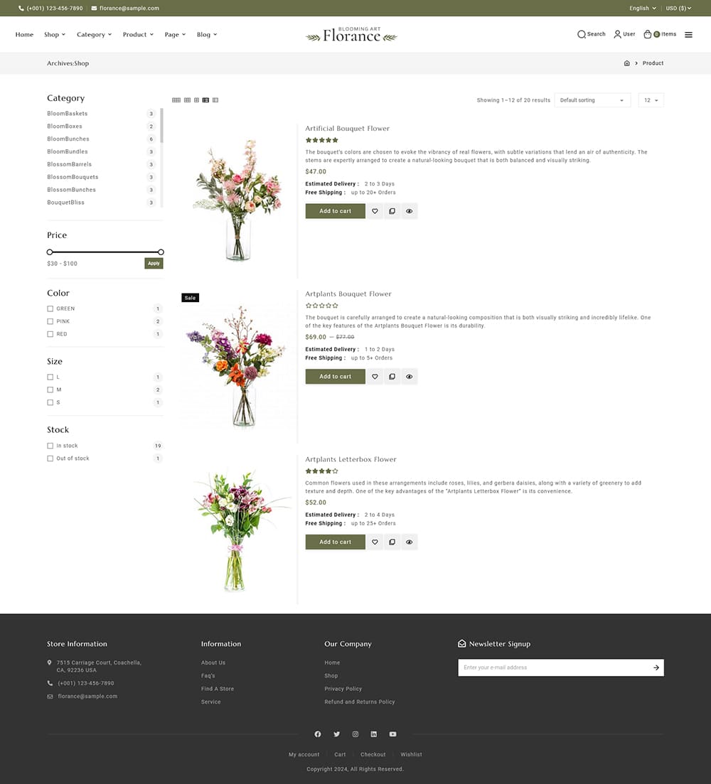 Florance - Crafted WooCommerce Theme For Flowering & Crafts Stores Florance - Crafted WooCommerce Theme For Flowering & Crafts Stores