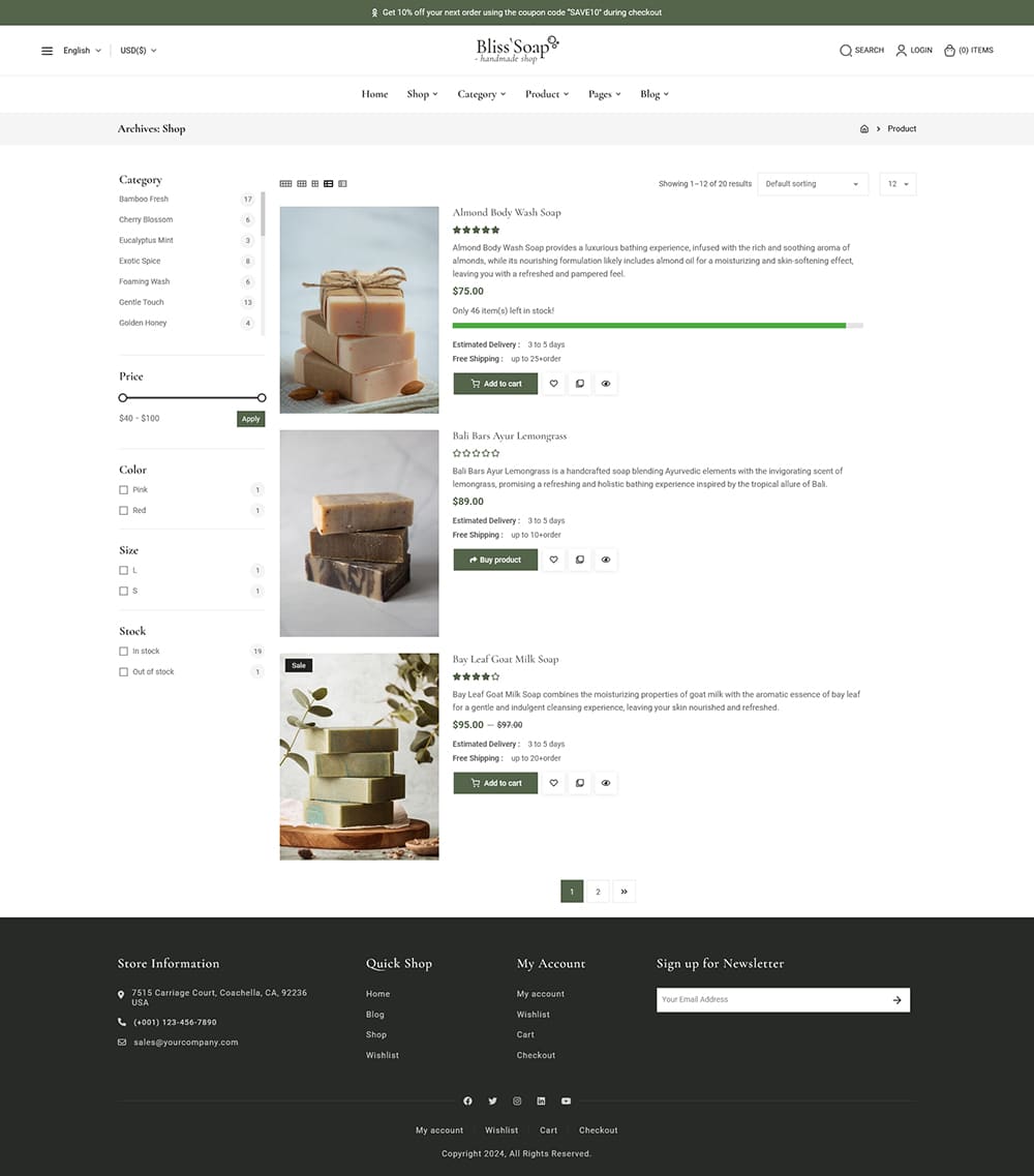 BlissSoap - WooCommerce Crafted Theme for Handmade Soap, Soy Candle, Artistic Makers