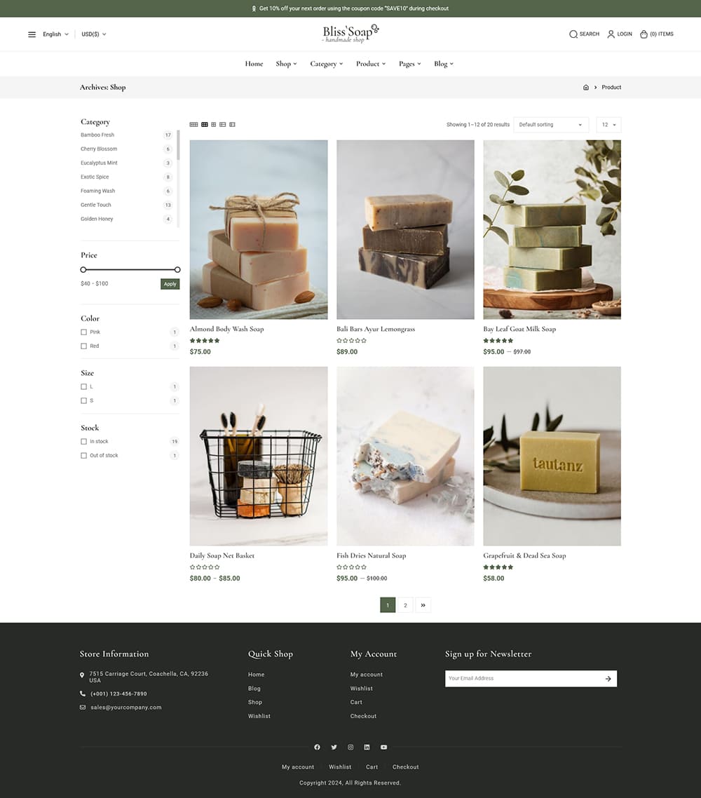 BlissSoap - WooCommerce Crafted Theme for Handmade Soap, Soy Candle, Artistic Makers