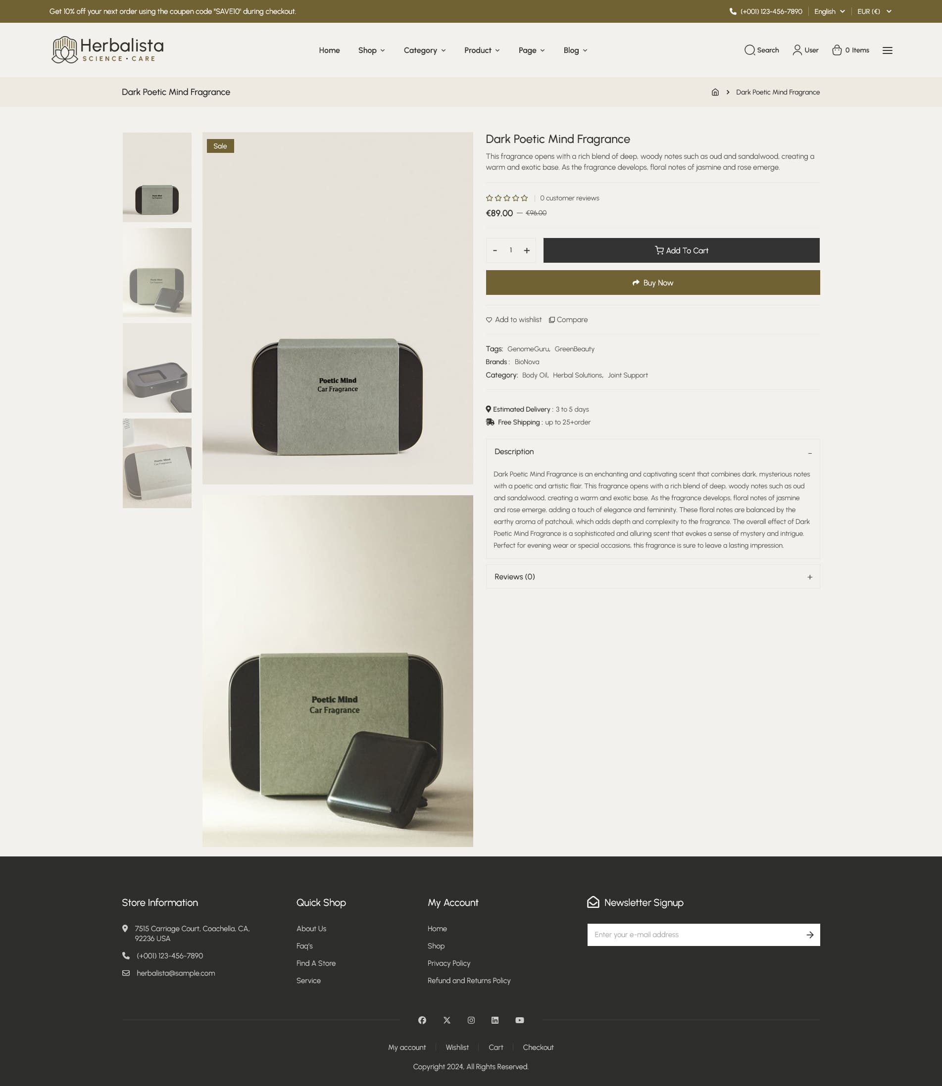 Herbalista - WooCommerce theme for Natural Beauty Care & Bio-Cosmetics