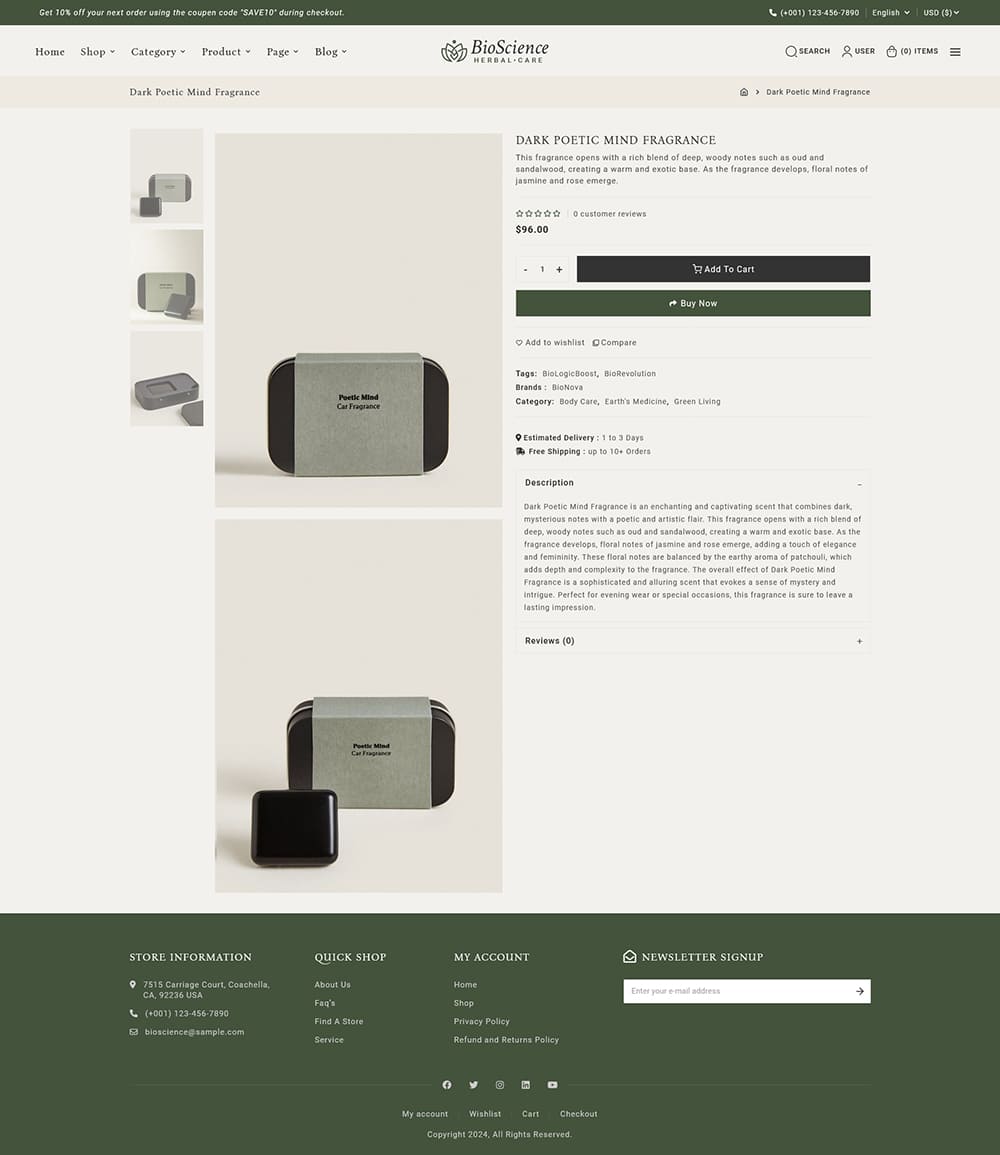 BioScience - Crafted WooCommerce Theme For Natural Beauty Care