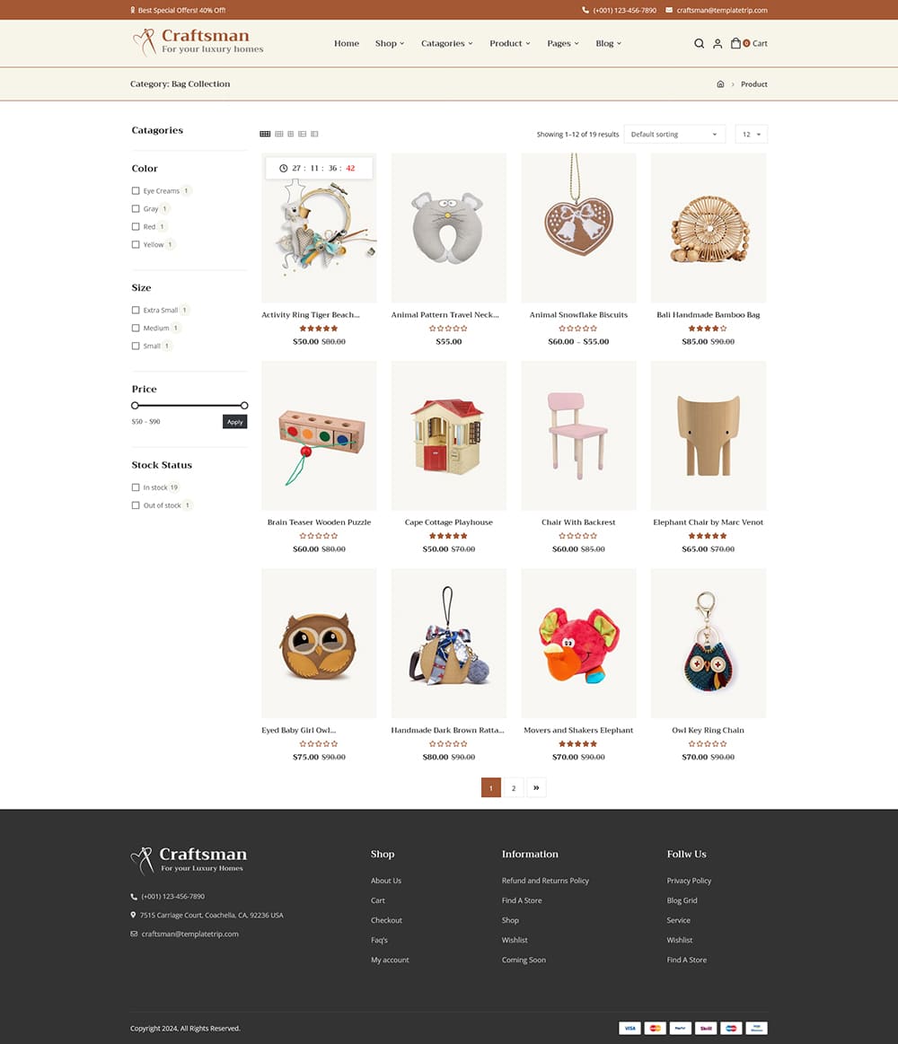 Craftsman – WooCommerce Theme for Handmade, Home Decor & Furniture
