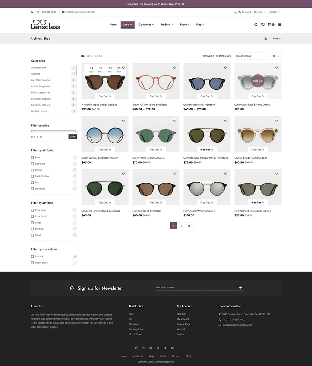 LensClass - WooCommerce Theme for Goggles, Aspects, Eyewear & Lifestyle LensClass - WooCommerce Theme for Goggles, Aspects, Eyewear & Lifestyle
