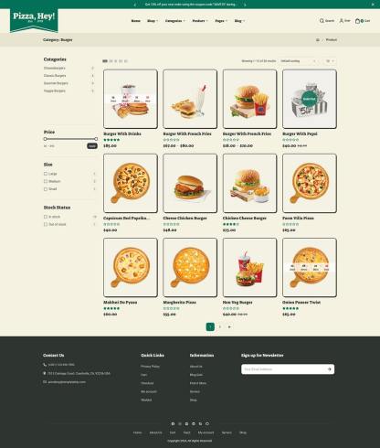 PizzaHey - Pizza, Fast Food & Restaurants - WooCommerce Theme