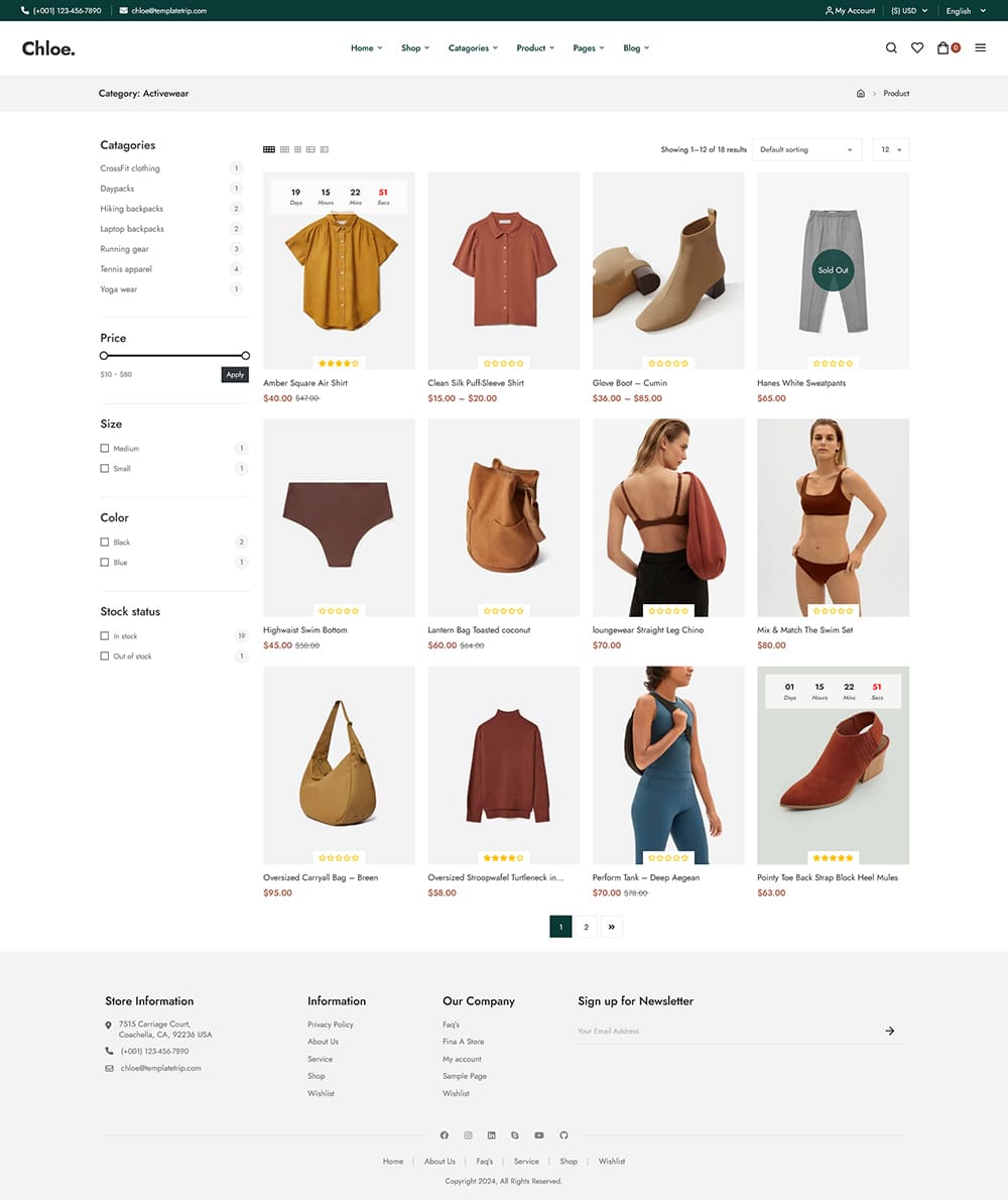 Chloe - Fast Fashion & Apparels - WooCommerce Theme