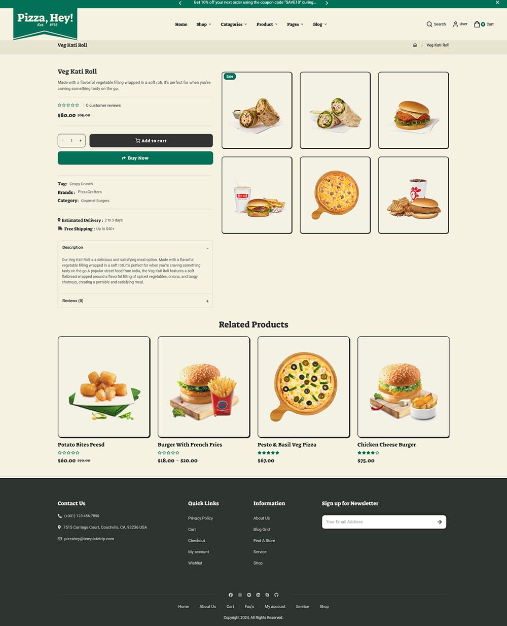 PizzaHey - Pizza, Fast Food & Restaurants - WooCommerce Theme
