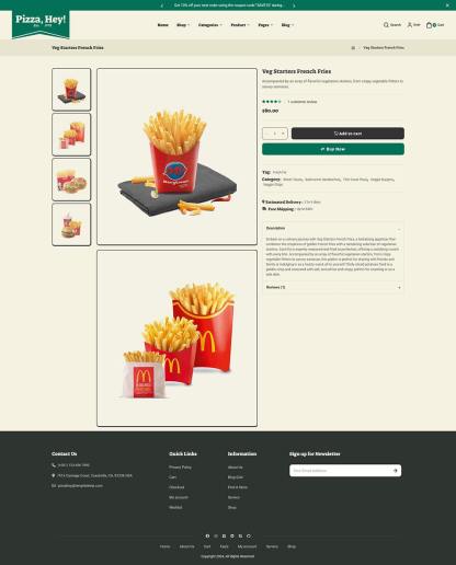 PizzaHey - Pizza, Fast Food & Restaurants - WooCommerce Theme