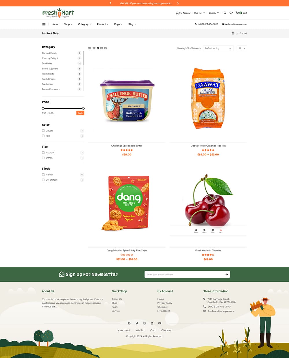 FreshMart - Best WooCommerce Theme For Farmers, Organics, Veggie, Grocery