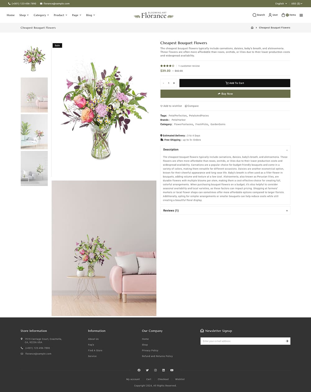 Florance - Crafted WooCommerce Theme For Flowering & Crafts Stores