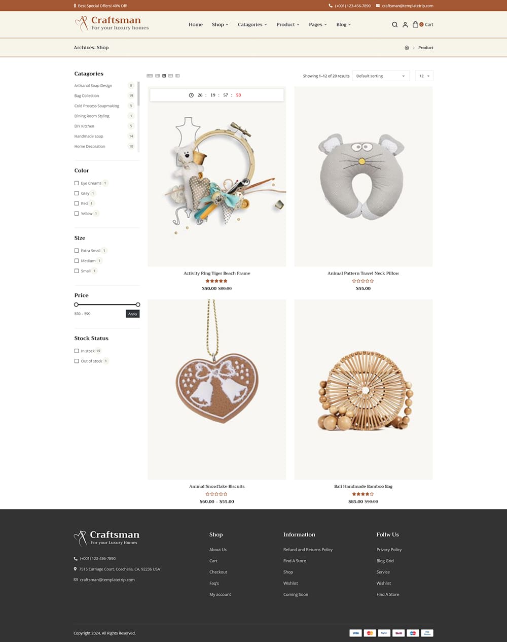 Craftsman – WooCommerce Theme for Handmade, Home Decor & Furniture