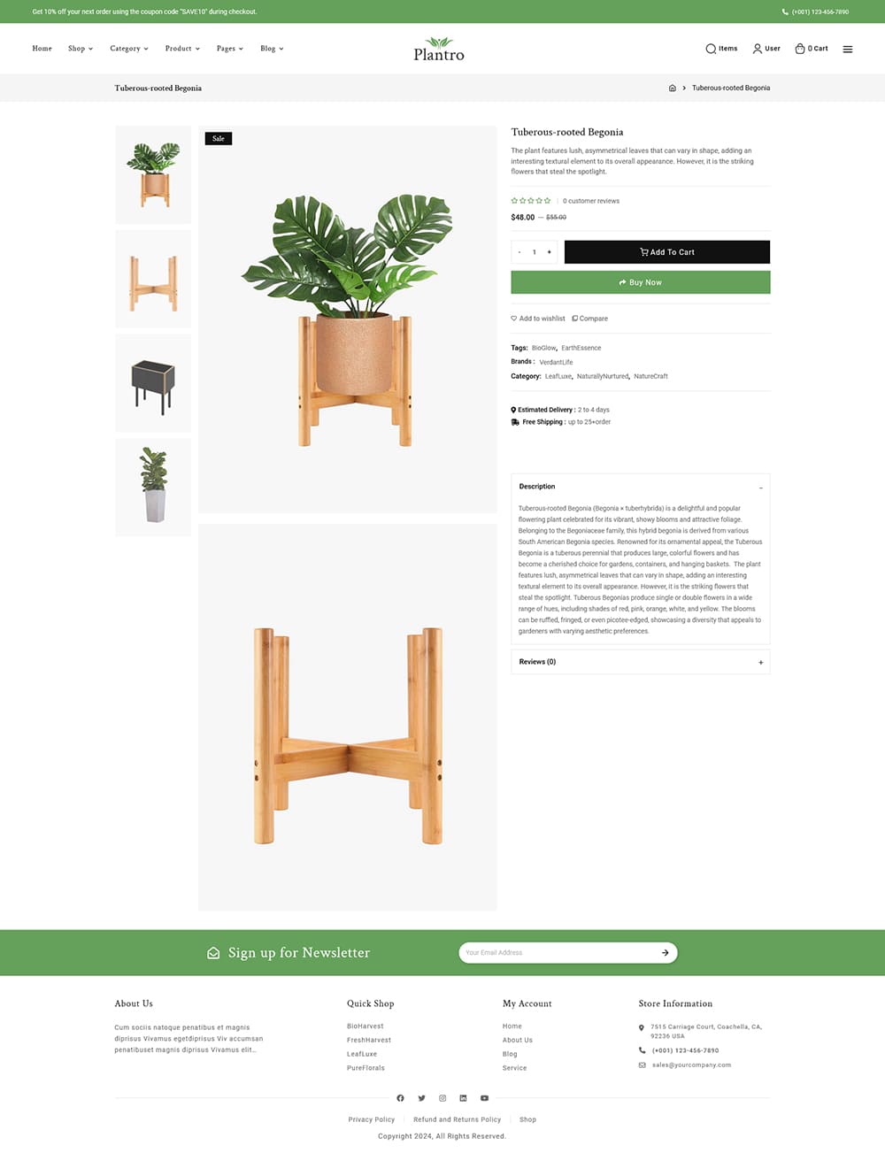 Plantro - WooCommerce Theme specialized for Home & Garden, Plants, Nursery