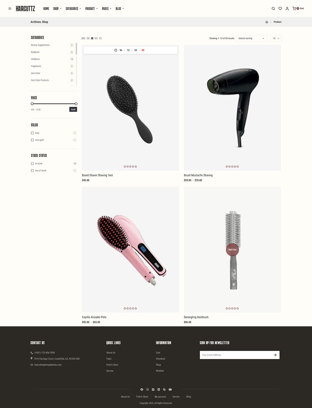 HairCuttz - Barber Shop & Hair Beauty Saloon - WooCommerce Theme