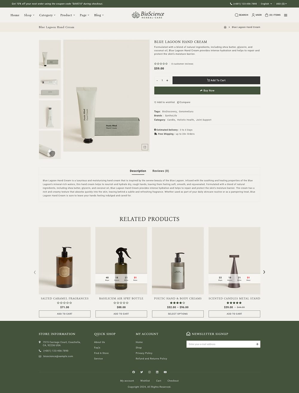 BioScience - Crafted WooCommerce Theme For Natural Beauty Care