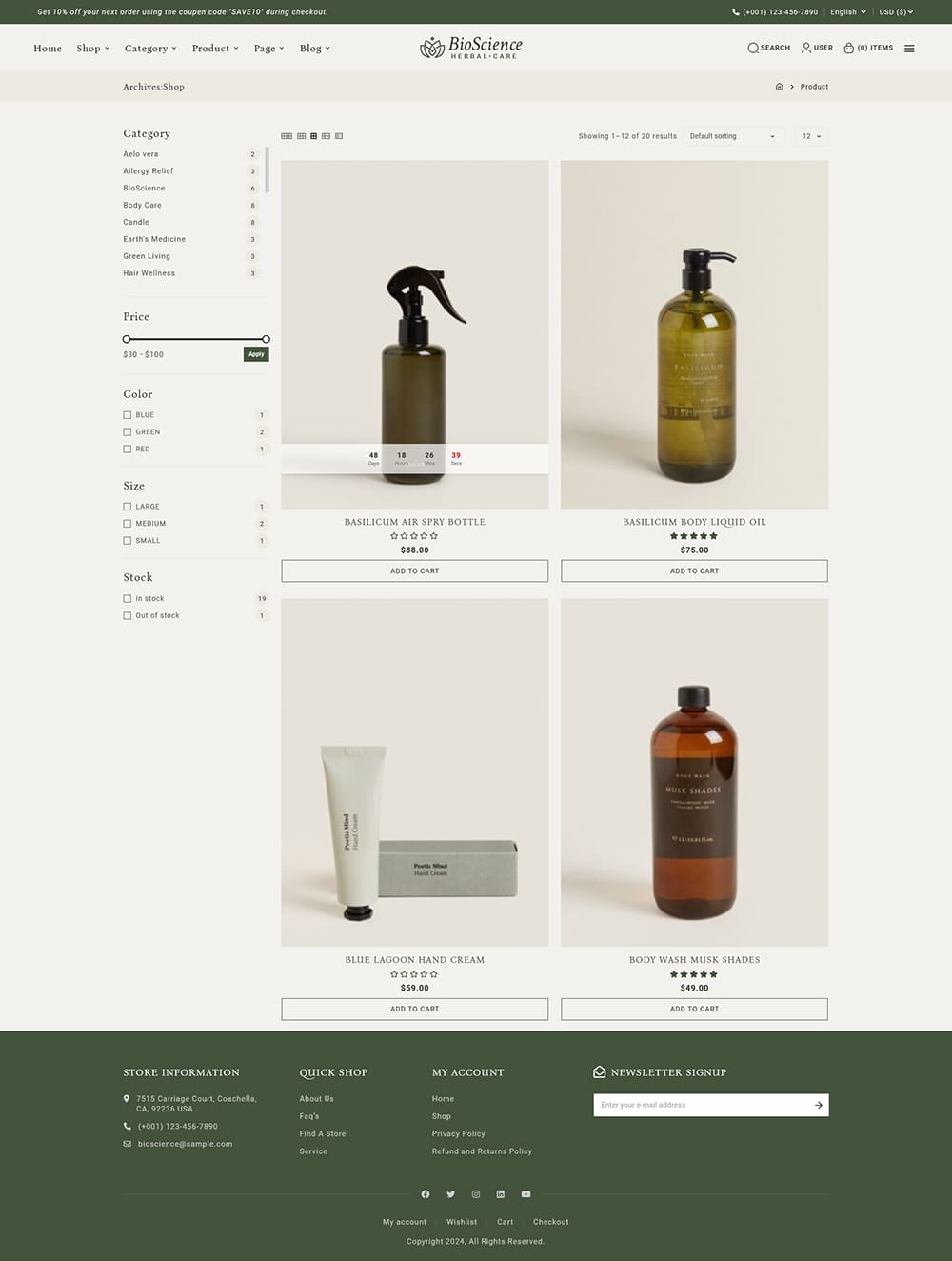BioScience - Crafted WooCommerce Theme For Natural Beauty Care