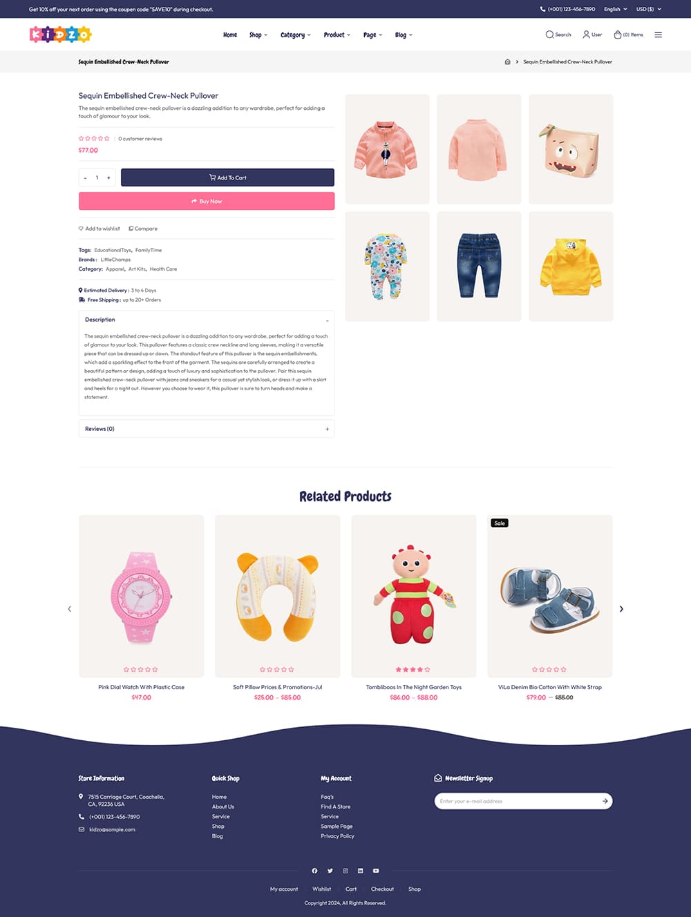 Kidzo - WooCommerce theme for Baby, Kids & Toys Stores