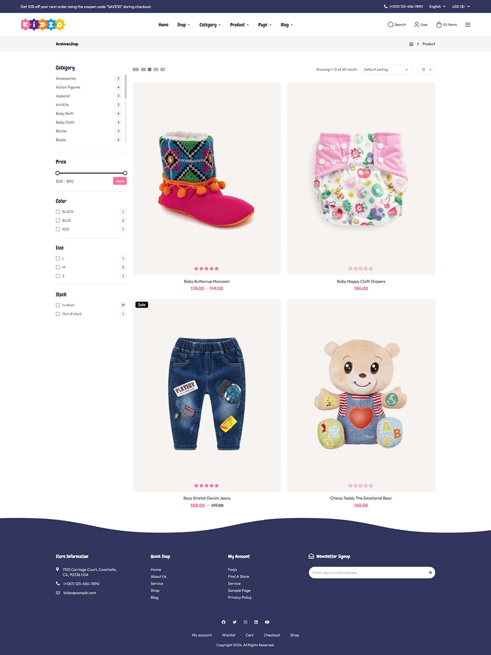 Kidzo - WooCommerce theme for Baby, Kids & Toys Stores