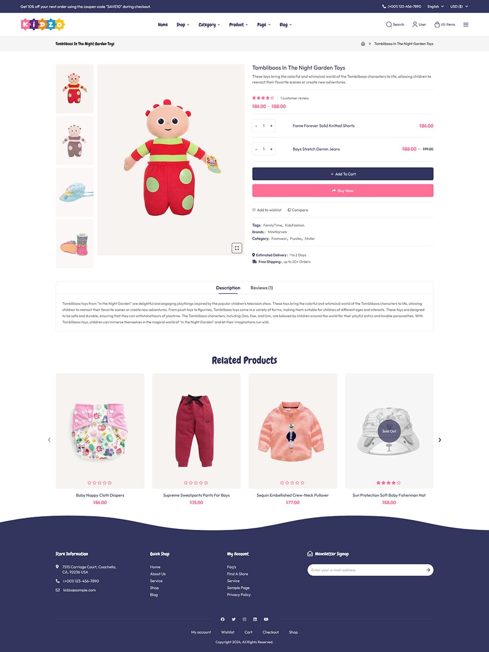 Kidzo - WooCommerce theme for Baby, Kids & Toys Stores