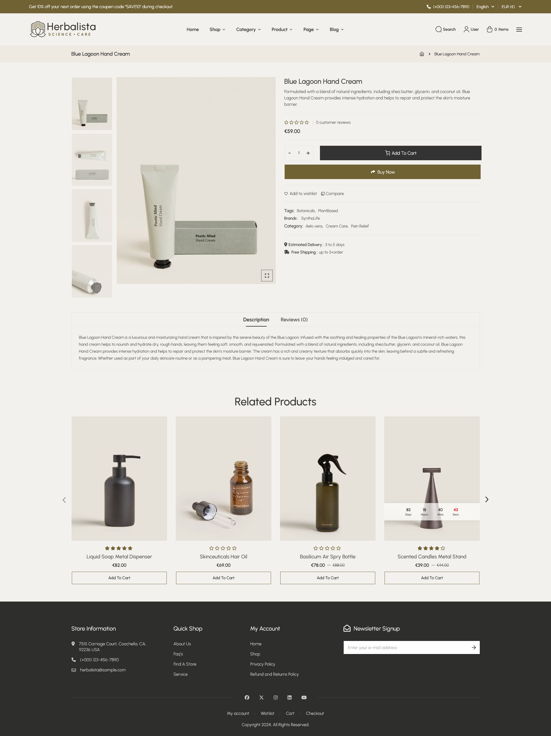 Herbalista - WooCommerce theme for Natural Beauty Care & Bio-Cosmetics