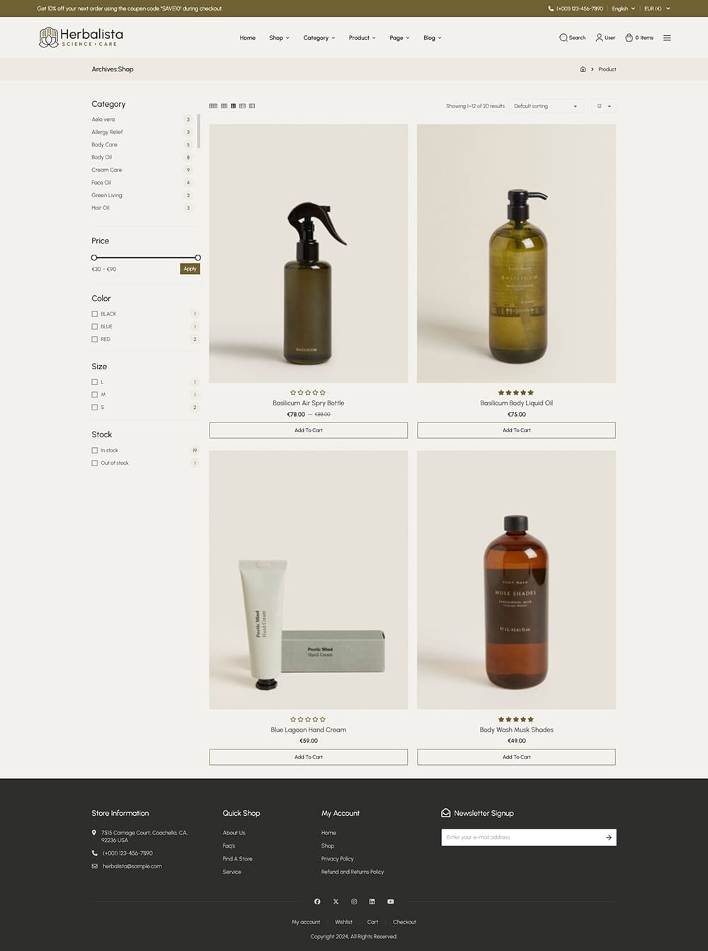 Herbalista - WooCommerce theme for Natural Beauty Care & Bio-Cosmetics