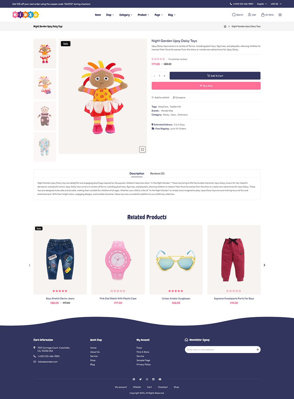 Kidzo - WooCommerce theme for Baby, Kids & Toys Stores