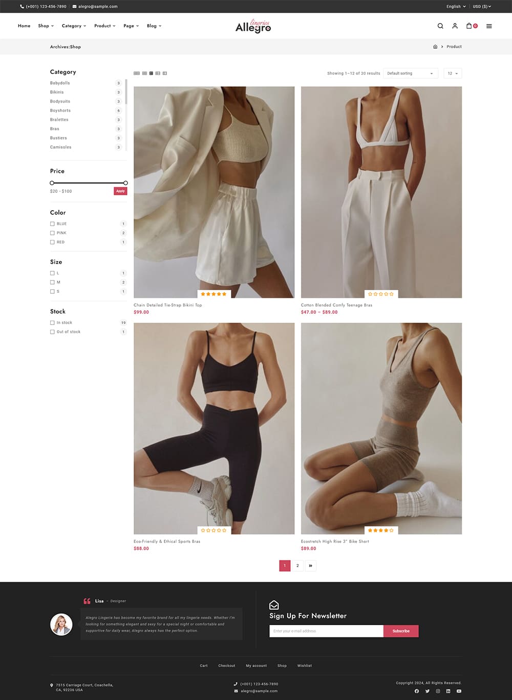 Allegro - Lingerie & Underwear - WooCommerce Theme